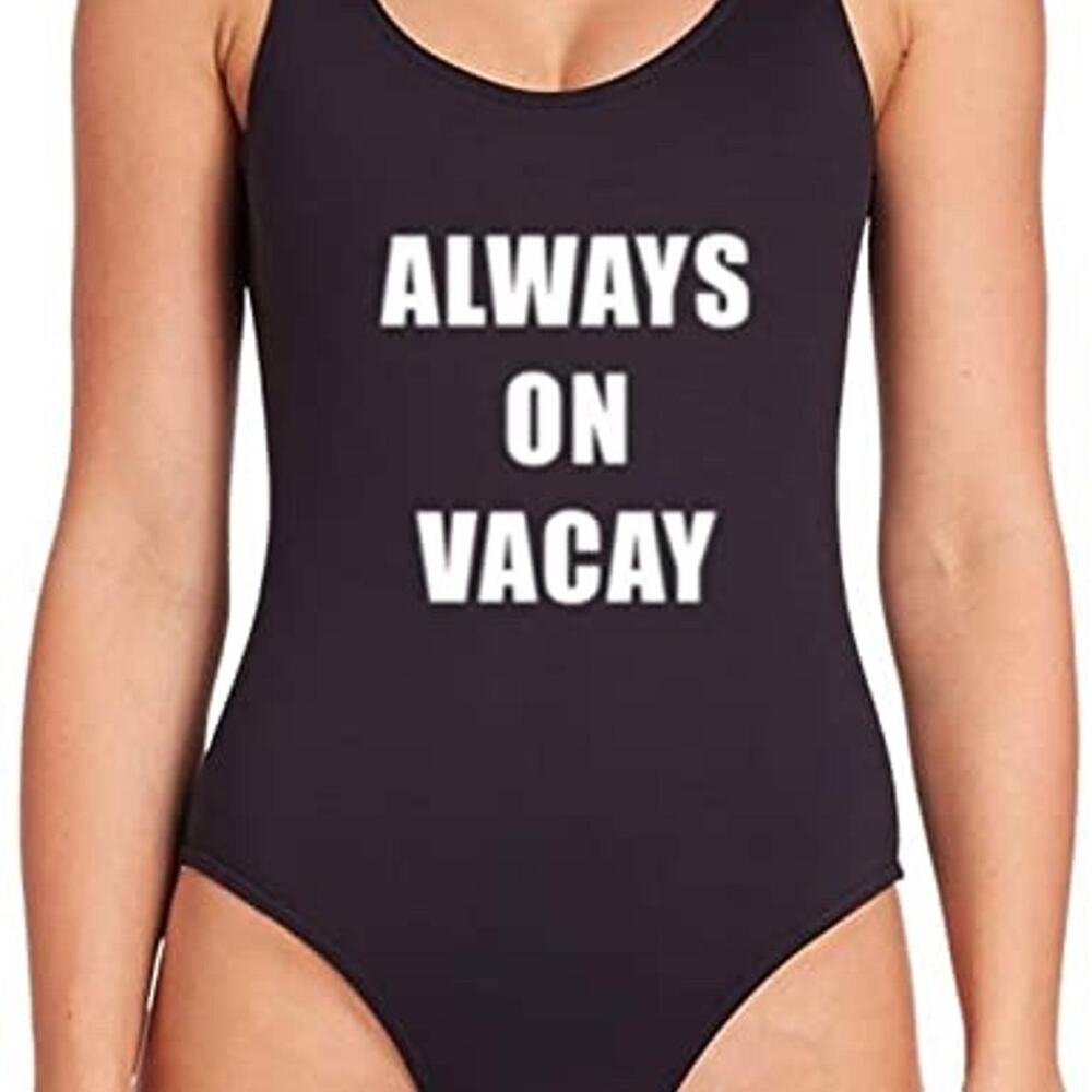 Always on Vacay Women One Piece Bodysuit Swimsuit Small
